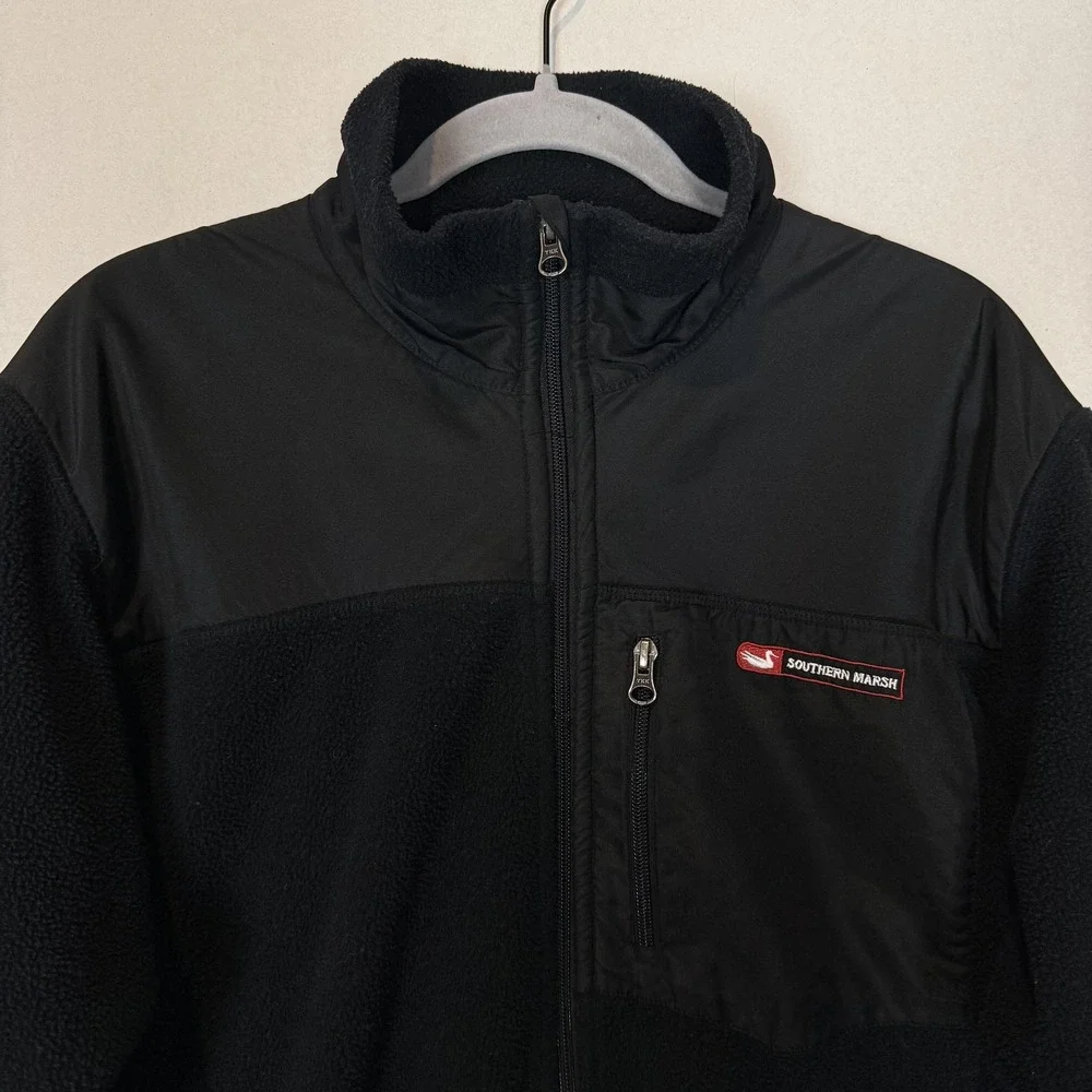 Southern Marsh Jacket Mens Small‎ Black FieldTec Fleece Full Zip Pockets Outdoor
